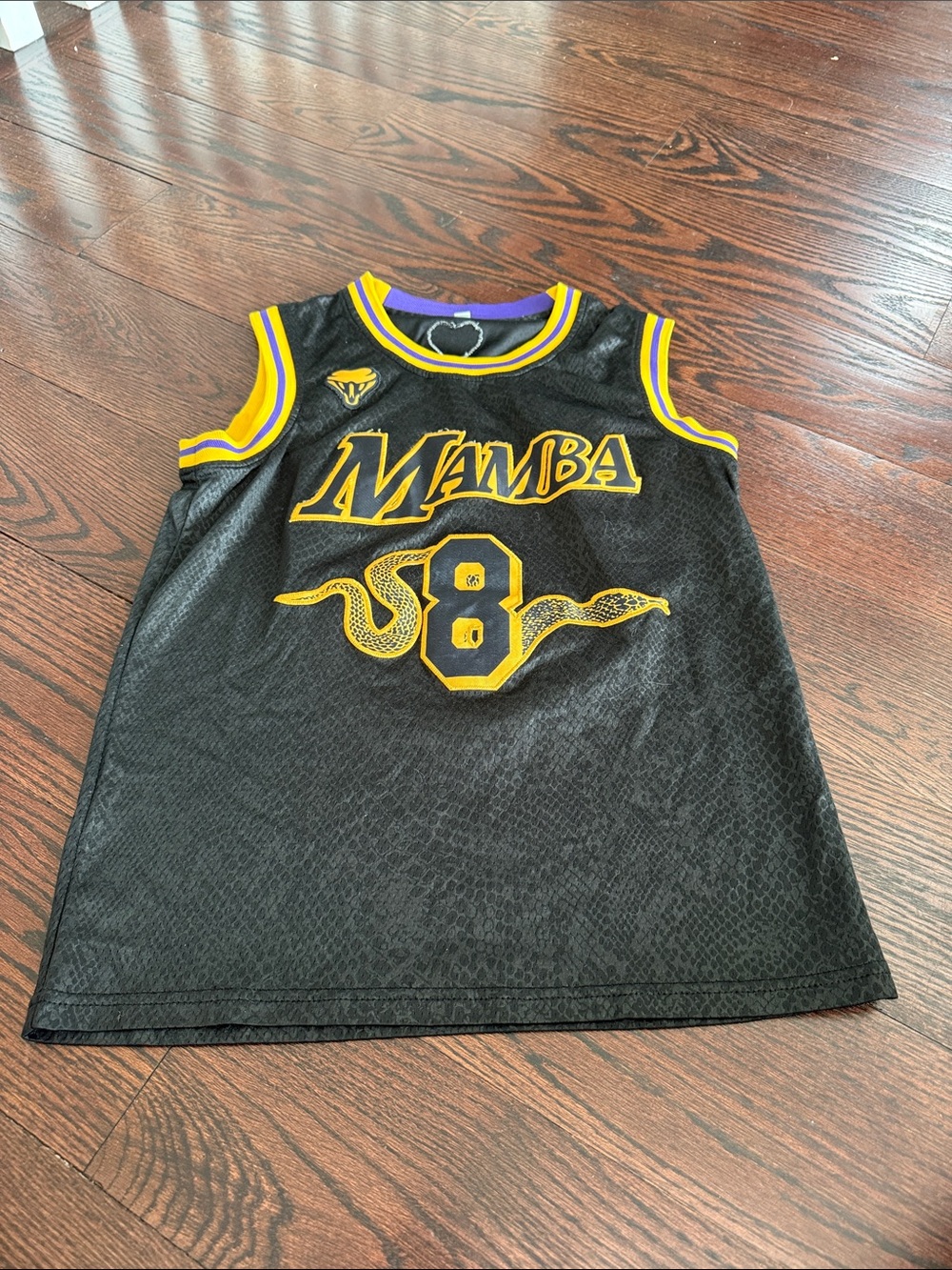 Kids Black & Yellow 'Mamba' Basketball Jersey Top